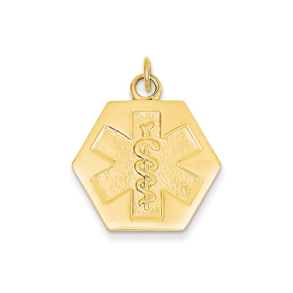 14k Yellow Gold Medical ID Jewelry Pendant