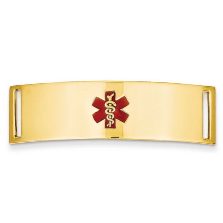 14k Yellow Gold Medical Jewelry ID Plate
