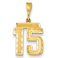 thumbnail image 1 of 14k Yellow Gold Medium Diamond-cut Number 15 Charm Pendant, 1 of 1