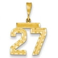 thumbnail image 1 of 14k Yellow Gold Medium Diamond-cut Number 27 Charm Pendant, 1 of 1