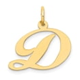 thumbnail image 1 of 14k Yellow Gold Medium Fancy Script Letter D Initial Charm Pendant, 1 of 4