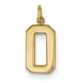 thumbnail image 1 of 14k Yellow Gold Medium Polished Number 0 Charm Pendant, 1 of 1
