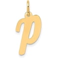 thumbnail image 1 of 14k Yellow Gold Medium Script Letter P Initial Charm, 1 of 6