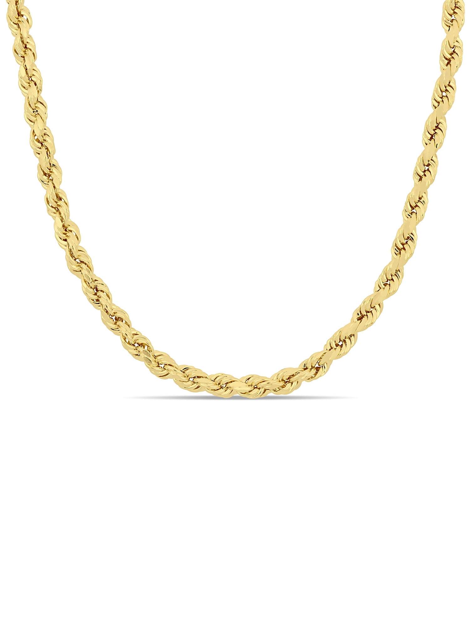 Gem and Harmony 14K Yellow Gold Rope Chain Necklace (24 Inches)