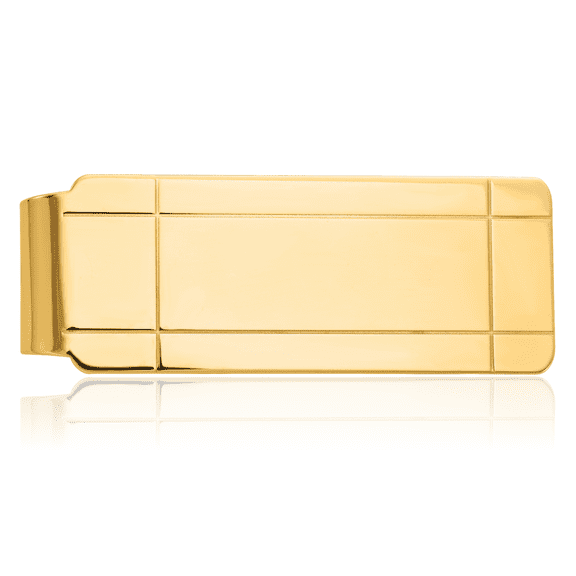 14K Solid Yellow Gold Mens Money Clip for Men
