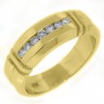 thumbnail image 1 of 14k Yellow Gold Mens Brilliant round cut 7-Stone Diamond Ring .32 Carats, 1 of 1