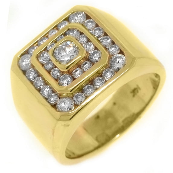 14k Yellow Gold Mens Brilliant round cut Diamond Ring 3 Carats