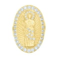 thumbnail image 1 of 14k Yellow Gold Mens Cubic-Zirconia Oval St. Jude Religious Ring, 1 of 1