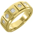thumbnail image 1 of 14k Yellow Gold Mens Princess Cut 5-Stone Diamond Ring .70 Carats, 1 of 1