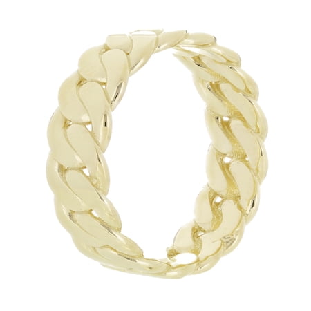 14k Yellow Gold Miami Cuban Curb Link Ring Band 8mm Size 6.5 5.9 grams - 6.5