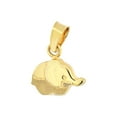 thumbnail image 1 of 14k Yellow Gold, Mini Abstract Hollow Elephant Pendant 16mm with 16" Dainty Neck Chain, 1 of 7