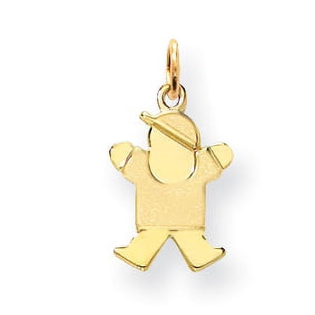 14k Yellow Gold Mini Boy Joy Charm Pendant