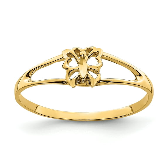 14k Yellow Gold Mini Butterfly Band Ring