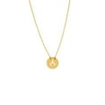 thumbnail image 1 of 14k Yellow Gold Mini Disk Cut Out Wish Bone Necklace Spring Ring Closure - 1.1 Grams - 18 Inch, 1 of 3