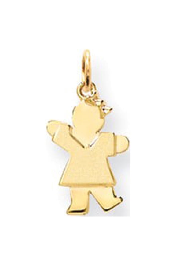 14k Yellow Gold Mini Girl Charm