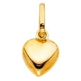 thumbnail image 1 of 14k Yellow Gold Mini Hollow Heart Charm Pendant (11mm x 10mm), 1 of 2