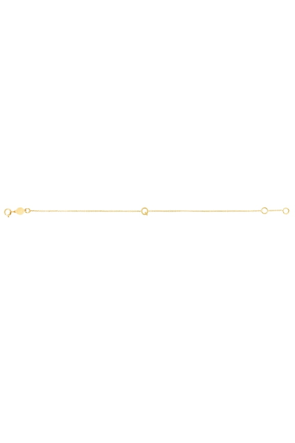 14k Yellow Gold Mini Letter Name Personalized Monogram Initial Q Bracelet .9mm Chain-width 7 Inch Link Bracelet for Wome