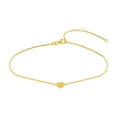 thumbnail image 1 of 14k Yellow Gold Mini Love Heart Rolo Adjustable Anklet Bracelet 10 Inch Anklet for Women, 1 of 2