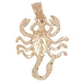thumbnail image 1 of 14k Yellow Gold, Mini Size Small Scorpion Pendant Charm 15mm with 20" Dainty Neck Chain, 1 of 6