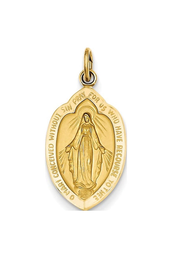 14k Yellow Gold Miraculous Medal Charm
