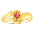 thumbnail image 1 of 14k Yellow Gold, Modern Design Ring Single Round Red CZ Jul Synthetic Birthstone Size 6, 1 of 3