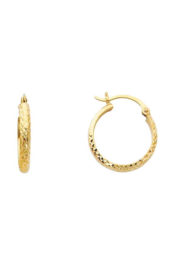 14k Yellow Gold Modern Hoop Minimalist Earrings Jewelry Female Unisex