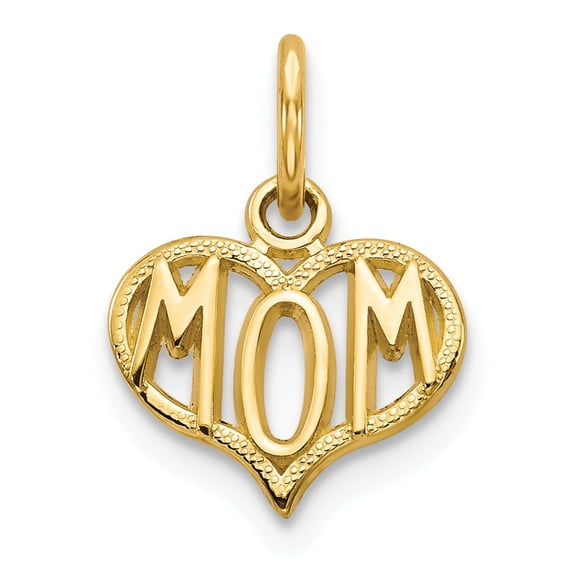 14k Yellow Gold Mom Charm