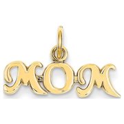 14k Yellow Gold Mom Charm