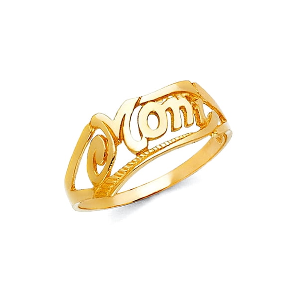 14k Yellow Gold Mothers Ring Size 7 Ring for Women - 1.7 Grams