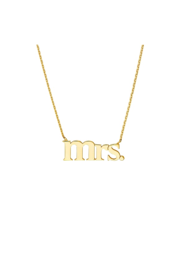 14k Yellow Gold Mrs. Adjustable Necklace 18 Inch Pendant Necklace for Women