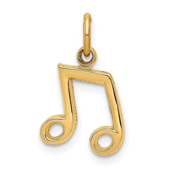 14k Yellow Gold Musical Note Charm