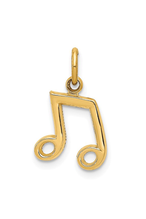 14k Yellow Gold Musical Note Charm