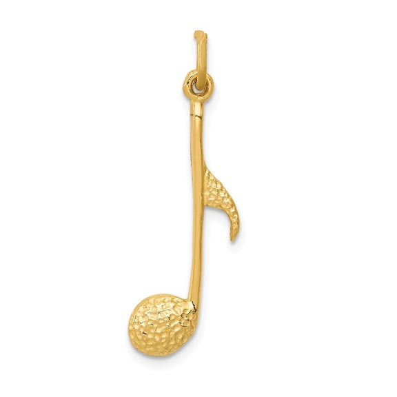 14k Yellow Gold Musical Note Charm