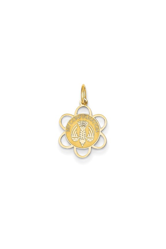 14k Yellow Gold My Confirmation Charm - .4 Grams - Measures 13x13mm