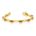 thumbnail image 1 of 14k Yellow Gold Natural Citrine And Diamond Tennis Bracelet, 1 of 3