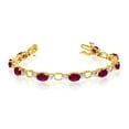 thumbnail image 1 of 14k Yellow Gold Natural Ruby And Diamond Tennis Bracelet, 1 of 3