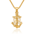 thumbnail image 1 of 14K Solid Yellow Gold Anchor Mariner Lord Jesus Christ Crucifix Holy Cross Necklace Religious Chain Pendant Nautical Charm with chain 18inch, 1 of 8