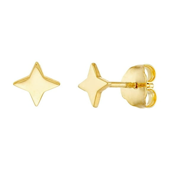 14k Yellow Gold North Star Stud Earrings Stud Earring for Women