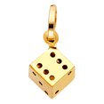 thumbnail image 1 of 14k Yellow Gold Novelty Hollow Small Game Dice Charm Pendant (11mm x 10mm), 1 of 2