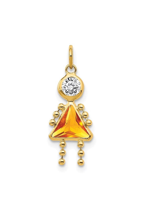 14k Yellow Gold November Girl Birthday Month Colored Stone Charm