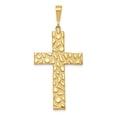 thumbnail image 1 of 14k Yellow Gold Nugget Style Cross Pendant Charm, 1 of 1