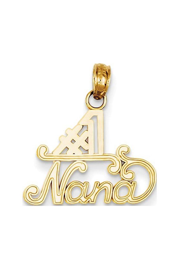 14k Yellow Gold Number 1 Nana Charm - .8 Grams - Measures 20x19mm Wide