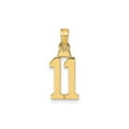 thumbnail image 1 of 14k Yellow Gold Number 11 Pendant for Men and Women, Unisex Polished Charm for Necklace or Bracelet, Sports, Numerology, Milestone, Lucky Symbol Jewelry, 1 of 6