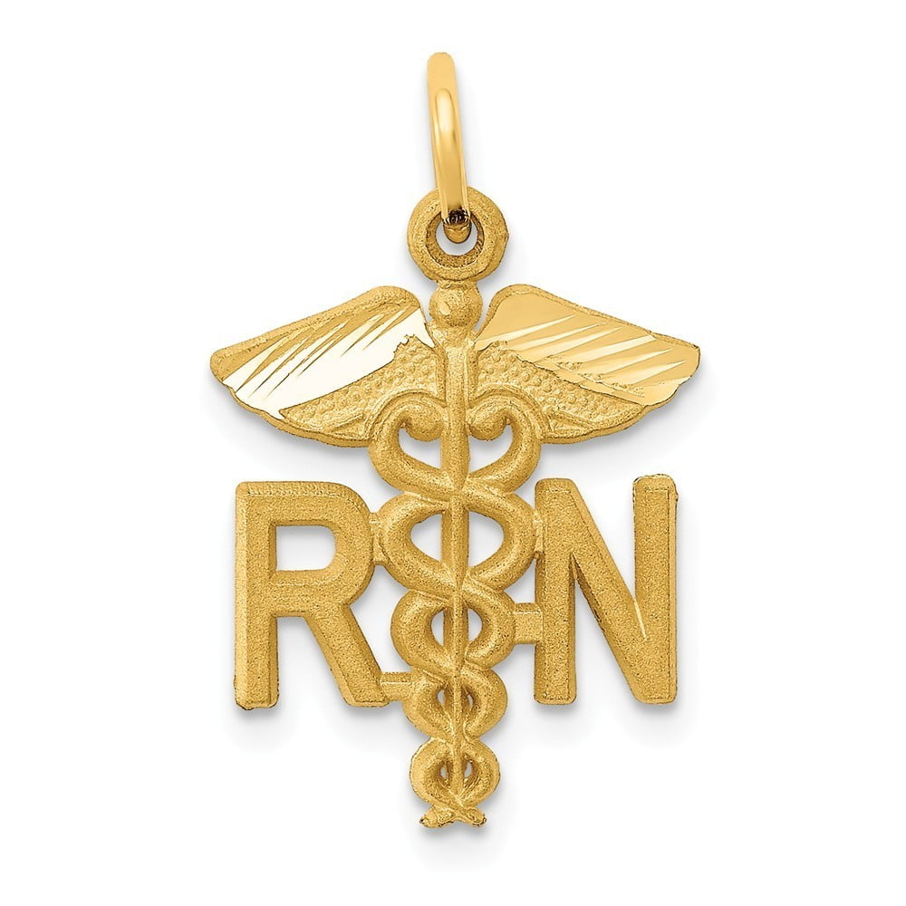 "#1 Nurse" Charm In 14k Yellow Gold – 18mm Long, For Bracelet Or Necklace