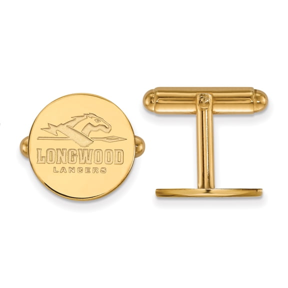 14k Yellow Gold Official Licensed Collegiate Longwood University (LU) Cuff Link