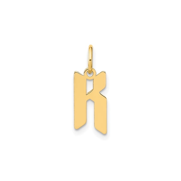 14k Yellow Gold Old English Letter K Pendant, Unisex Initial Charm in Vintage Gothic Script, Monogram Alphabet Jewelry for Men and Women, Classic Personalized Necklace Accessory