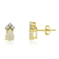 thumbnail image 1 of 14k Yellow Gold Opal Pear Earrings with Diamonds, 1 of 1