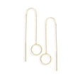 thumbnail image 1 of 14k Yellow Gold Open Disc Threader Earrings - 1.2 Grams, 1 of 3