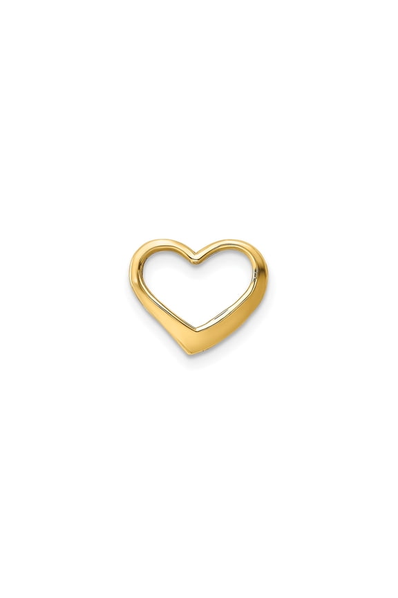 14k Yellow Gold Open Heart Pendant for Women, Minimalist Love Symbol Necklace Charm, Simple Elegant Jewelry for Anniversary, Valentines, Birthday, or Daily Wear