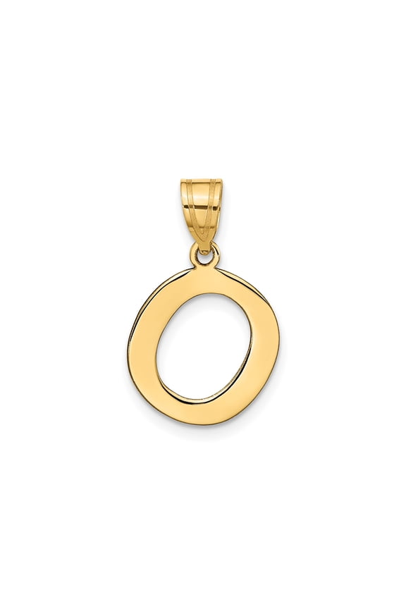 14k Yellow Gold Open Oval Pendant for Women, Minimalist Organic Circle Charm Symbolizing Infinity and Unity, Simple Modern Jewelry for Everyday Wear or Layering